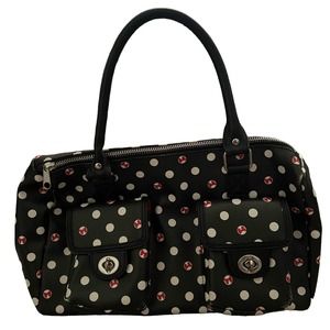 Disney Minnie Mouse Black Polka Dot Satchel Bag Purse